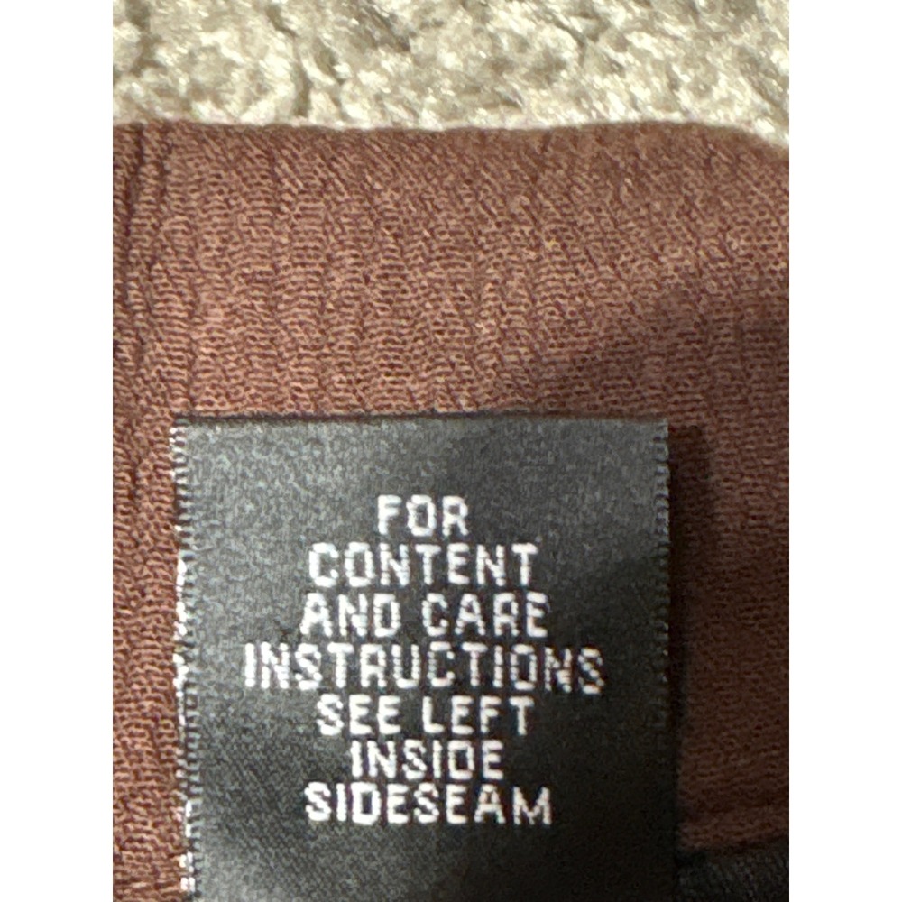 Y2K Briggs New York Womens Small Brown Textured Short Sleeve Button Up Shirt Top - Picture 3 of 7